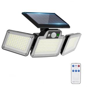 280 LED Solar Flood Lights Outdoor, 3 Adjustable Heads Solar Lights Outdoor Garden Motion Sensor, Waterproof Wireless Solar Security Lights Outside for Yard Garage Driveway Patio Garden, 1 Pack