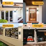 Kerry Wall Lights, Up Down Mains Powered Lighting, Anthracite Grey Stainless Steel IP44 Waterproof, Exterior Wall Sconce for, Front Door, Patio, Porch, Garden, Garage, 2 Pack