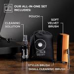 Big Fudge Vinyl Cleaning Kit - 4-in-1 Record Cleaner for Vinyl Kit Includes Ultra-Soft Velvet Brush Vinyls Record Cleaner Liquid Stylus Brush and Storage Pouch - Pro Records Care