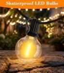 String Outdoor Festoon Garden Lights - G40 65.5Ft 20M LED Light Mains Powered with Remote Control Dimmable Timer Waterproof Shatterproof Bulb Hanging Outside Lighting for Gazebo Balcony Patio Pergola