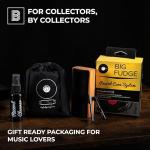 Big Fudge Vinyl Cleaning Kit - 4-in-1 Record Cleaner for Vinyl Kit Includes Ultra-Soft Velvet Brush Vinyls Record Cleaner Liquid Stylus Brush and Storage Pouch - Pro Records Care