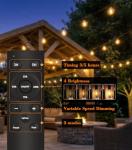 String Outdoor Festoon Garden Lights - G40 65.5Ft 20M LED Light Mains Powered with Remote Control Dimmable Timer Waterproof Shatterproof Bulb Hanging Outside Lighting for Gazebo Balcony Patio Pergola