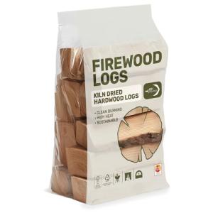 27L Kiln Dried Hardwood Fire Logs (1 x 27L bag) For Wood Burning Stoves, Log Burners, Open Fireplaces, Pizza Ovens, Fire pits, BBQs, Camping Fires, Logs For Wood Burners, Dry Firewood, Defra Approved