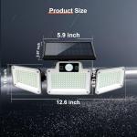 280 LED Solar Flood Lights Outdoor, 3 Adjustable Heads Solar Lights Outdoor Garden Motion Sensor, Waterproof Wireless Solar Security Lights Outside for Yard Garage Driveway Patio Garden, 1 Pack