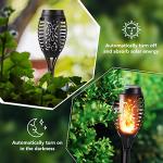 Geemoo 6 Pack Solar Flickering Dancing Flame Lights Waterproof Solar Torch Lights for Outdoor Garden Patio Pathway Yard Driveway Decorative, Warm White