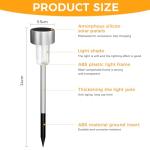 Jsdoin 12PCS Solar Garden Lights, Garden Stake Light Stainless Steel LED Solar Lights Waterproof Auto On-Off Pathway Lighting for Walkway, Patio, Outdoor, Lawn, Driveway