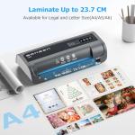 BONSEN A4 Laminator Machine with 60 Laminating Pouches, Never Jam Technolagy, 270mm/min Quick Lamination for Office, Home, School Crafts, Menu, L3401