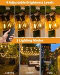 btfarm 30M/100FT Outdoor Festoon Lights Mains Powered with Remote, 40+2 LED Garden String Light Timer Dimmable with Shatterproof G40 Bulbs, Waterproof Outside Lighting for Gazebo Pergola Patio Wedding
