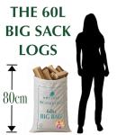 60L HARDWOOD LOGS Hotlogs Big White Bumper Bag Premium Kiln-Dried Wood – (60 Litre) - Ideal for Open fires, Fire Burning Stoves, BBQ's, Log Burners, Camping Fires, Fire Pits & Pizza Ovens.