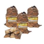 Hardwood Firewood Logs 81L Kiln Dried Logs - Ready to Burn Easy For a Long Hot Burn - 3 x 27 Litre Nets Hard Wood for Weekend Fires Open Fire Pits Wood Burners Log Burners Fireplaces