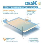 Deskit A3 Laminating Pouches, Glossy, 60 Sheets, 150 Microns - Clear and Durable Presentations - Ideal Rigidity for Everyday Use
