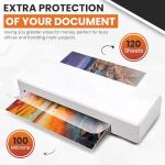 A4 Laminating Pouches – 120 Sheets | 100 Micron | Gloss Finish | Waterproof, Durable, Trimmable, Wipeable | 3mm Border for Smooth Sealing | Perfect for Documents, Photos, Menus, Certificates