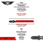 5 x TopsTools T101BIF Laminate Cutting Jigsaw Blades
