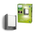 Philips myGarden Arbour LED Outdoor Wall Light with Motion Sensor [Anthracite] 1 x 6 W Integrated LED Light, For Garden and Patio Lighting