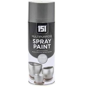 Paint Factory 400ml Professional Quality Fantastic Finish All-Purpose Interior Exterior Household Spray Paint for Wood Metal Plastic Ceramics & More (Metallic Silver)