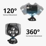 NICREW Battery Powered Outdoor LED Security Light, Pack of 2, PIR Motion Sensor Spotlight, Weatherproof Outdoor Wall Light for Garden Walkways