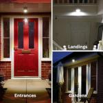 Auraglow Battery Operated Motion Sensor Light – Indoor & Outdoor PIR Security LED Wall Light – Wireless for Shed, Garage, Porch & Loft (IP44) – Black