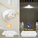 Auraglow Battery Operated Motion Sensor Light – Indoor & Outdoor PIR Security LED Wall Light – Wireless for Shed, Garage, Porch & Loft (IP44) – Black