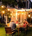 Outdoor String Lights Garden 65Ft 20M LED Festoon Light Mains Powered with Remote Dimmable Timer Outside Light Waterproof G40 26+2 Bulbs Hanging Patio Lighting Party Wedding for Gazebo Pergola Balcony