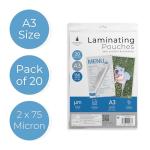 Cathedral Products Pack of 20 A4 Gloss Laminating Pouches 150 Micron