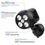 NICREW Battery Powered Outdoor LED Security Light, Pack of 2, PIR Motion Sensor Spotlight, Weatherproof Outdoor Wall Light for Garden Walkways