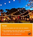 Outdoor String Lights Garden 65Ft 20M LED Festoon Light Mains Powered with Remote Dimmable Timer Outside Light Waterproof G40 26+2 Bulbs Hanging Patio Lighting Party Wedding for Gazebo Pergola Balcony