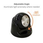 Auraglow Battery Operated Motion Sensor Light – Indoor & Outdoor PIR Security LED Wall Light – Wireless for Shed, Garage, Porch & Loft (IP44) – Black