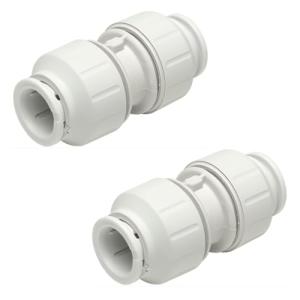 JD Brands 15mm Push Fit Straight Connectors (2 Pack) | Tool-Free Pushfit Plumbing Fittings for 15mm Copper & Plastic Pipes | Easy-Fit Radiator & Water Pipe Fittings – Equal Straight Push-Fit Joint