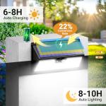 vighep Solar Security Lights Outdoor Motion Sensor, 318LED Super Bright Led Solar Powered Light with 3 Lighting Modes, IP65 Waterproof Wireless Pir Wall Lights for Outside Garden Fence Yard Path