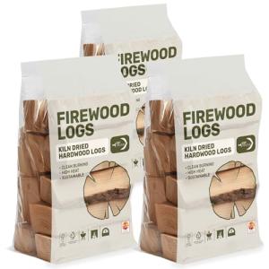 81L Kiln Dried Hardwood Fire Logs (3 x 27L bags) For Wood Burning Stoves, Log Burners, Open Fireplaces, Pizza Ovens, Fire pits, BBQs, Camping Fires, Logs For Wood Burners, Dry Defra Approved Firewood