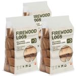 81L Kiln Dried Hardwood Fire Logs (3 x 27L bags) For Wood Burning Stoves, Log Burners, Open Fireplaces, Pizza Ovens, Fire pits, BBQs, Camping Fires, Logs For Wood Burners, Dry Defra Approved Firewood