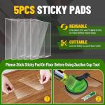 NAACOO Heavy Duty Floor Gap Fixer Tool, 45°Striking Surface Floor Gap Repair Tool, Made of Iron & Enhanced Suction Cup. with 5pcs Sticky Pads for Fixer Laminate/Vinyl Flooring Tools.