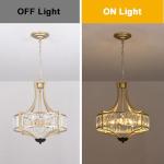 Kaniker 5-Light Crystal Chandelier Ceiling Light Fixture with Adjustable Height, Gold Drum Pendant Light for Dining Room Light Fixture, Kitchen Island, Bedroom, Living Room, Elegant Modern Lighting