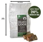 Kiln Dried Hardwood Logs - 2x Jumbo 60 Litre Sack (approx 36kg) Perfect for Log Burners, Wood Stoves Open fires, Fire Pits and Pizza Ovens - Woodsure Approved (2 x 60L Sacks)