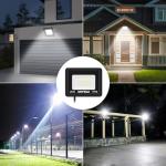 GRIFEMA 20W LED Floodlight Outdoor, 2200LM, 6500K Cool White, IP66 Waterproof, Adjustable 180° Bracket, Security Lighting for Garden, Garage, Yard, Pack of 2, No Plug​