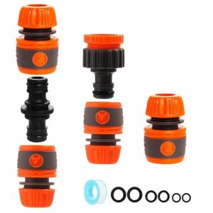 Garden Hose Connectors and Fittings Set - Outside Tap to Hose Adapter, Double Male Fittings for 3/4'' and 1/2'' Tap