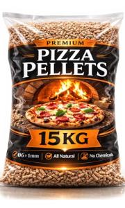 15kg Premium Pizza Wood Pellets – Hardwood Cooking Pellets for Pizza Ovens, BBQs, Smokers & Fire Grills | 100% Natural, Chemical Free | High Heat Output, Clean Burning, Easy to Ignite