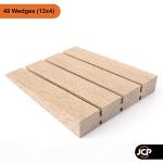 JCP Hardwood Wooden Wedges Wood Shims, Fence Panel Wedges, 12 x Blocks of 4 (48 Wood Wedges in Total) L 92mm x W 16mm x H 15mm > 1mm