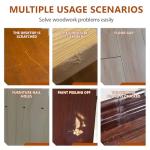 Laminate Worktop Furniture Repair Kit, Oak Wood Repair Kit with White Wood Filler, Black Dark Light Grey Touch Up Filler for Scratches Cracks Holes Stains – Easy to Use