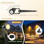 ECOWHO Garden Spotlights Mains, 21m Extendable Outdoor Spike Lights 12V LED Pathway Lighting IP65 Waterproof Electric Garden Uplighter for Path Yard Patio (18W 6-Packs Warm White), Wall/Spike Mounted