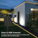 CCILAND 10M Solar LED Strip Lights Outdoor, IP68 Waterproof Light Strip with 8 Modes Remote Dimmable Flexible Sleeve Strip for Garden Porch Patio Gazebo Decor - Warm White