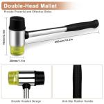 53Pcs Laminate Floor Kit with 50pcs Laminate Floor Spacers, Double Sided Rubber Mallet, Pull Bar, Tapping Block for Woodworking Laminate Flooring Installation