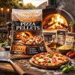 15kg Premium Pizza Wood Pellets – Hardwood Cooking Pellets for Pizza Ovens, BBQs, Smokers & Fire Grills | 100% Natural, Chemical Free | High Heat Output, Clean Burning, Easy to Ignite