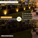 ECOWHO Garden Spotlights Mains, 21m Extendable Outdoor Spike Lights 12V LED Pathway Lighting IP65 Waterproof Electric Garden Uplighter for Path Yard Patio (18W 6-Packs Warm White), Wall/Spike Mounted