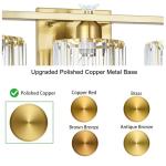 Lxybcce Modern Crystal Bathroom Vanity Light, Gold Bathroom Lighting Fixture, Crystal Brass Vanity Light Fixture Over Mirror, Bath Wall Mounted Lighting for Bedroom, Living Room