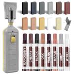 Hardwood Laminate Floor Repair Kit -11PCS Vinyl Floor Wax with 8PCS Wood Touch Up Marker, Linoleum Repair Kit Restore Any Scratches, Stains, Cracks, Hole for Floor, Door, Cabinet on Wood Furniture