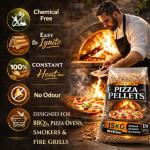 15kg Premium Pizza Wood Pellets – Hardwood Cooking Pellets for Pizza Ovens, BBQs, Smokers & Fire Grills | 100% Natural, Chemical Free | High Heat Output, Clean Burning, Easy to Ignite