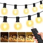 MAGGIFT 15M Outdoor Lights Mains Powered with Remote/Timer/3 Modes - Garden Festoon Plug in String Lights with G40 ED Bulbs, Waterproof Hanging Patio Lighting for Fence Cafe Bistro Yard