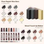Hardwood Laminate Floor Repair Kit -11PCS Vinyl Floor Wax with 8PCS Wood Touch Up Marker, Linoleum Repair Kit Restore Any Scratches, Stains, Cracks, Hole for Floor, Door, Cabinet on Wood Furniture