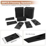 53Pcs Laminate Floor Kit with 50pcs Laminate Floor Spacers, Double Sided Rubber Mallet, Pull Bar, Tapping Block for Woodworking Laminate Flooring Installation